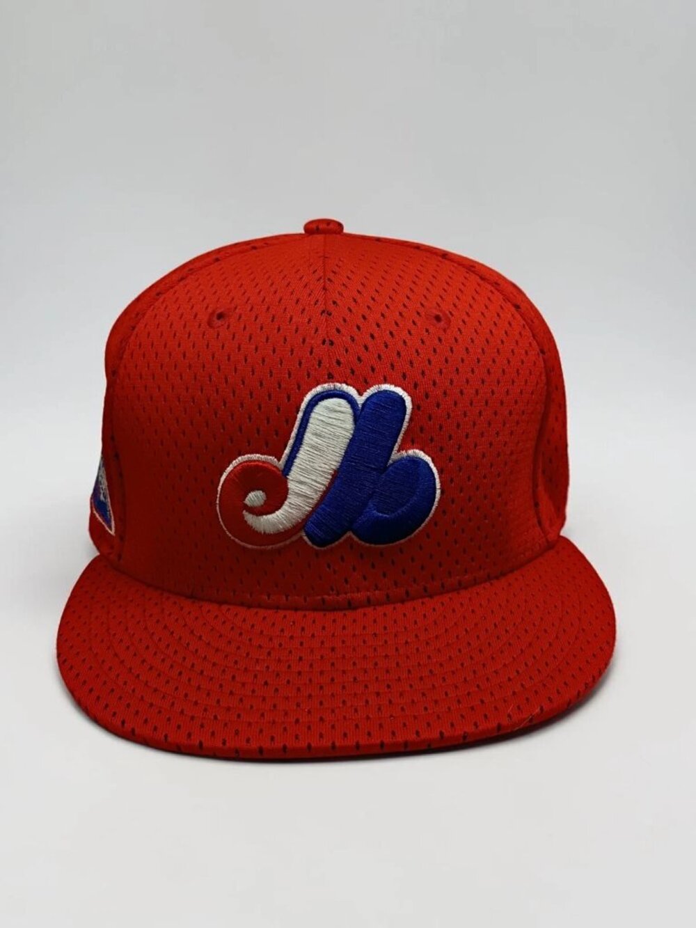 Montreal Expos Hat Red Mesh Olympic Stadium Patch New Era 59Fifty Size 7 5/8